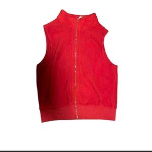 Juniors PLAIN MEDIUM RED ZIP UP VEST